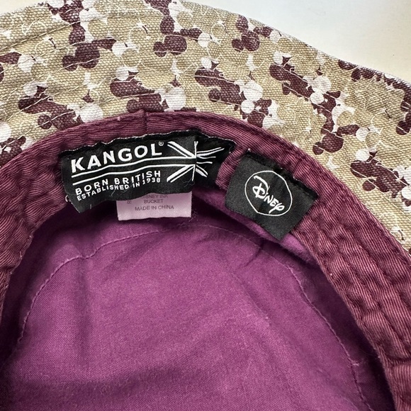 Kangol Born British Disney Ink Bucket Hat Tan Brown and White size medium - Picture 3 of 4